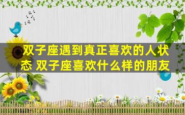 双子座遇到真正喜欢的人状态 双子座喜欢什么样的朋友